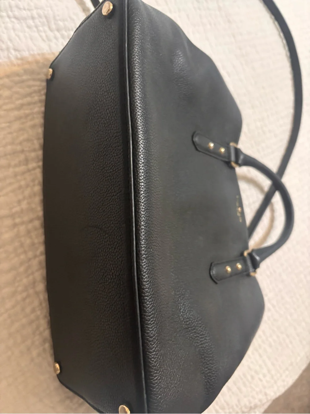 kate spade Black Pebbled Leather Satchel with Crossbody Strap